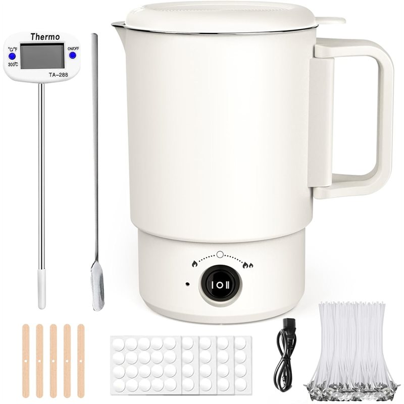Candle Making Jars - A47U Elektrische Wasmeltpotset Met Thermometer 800ML